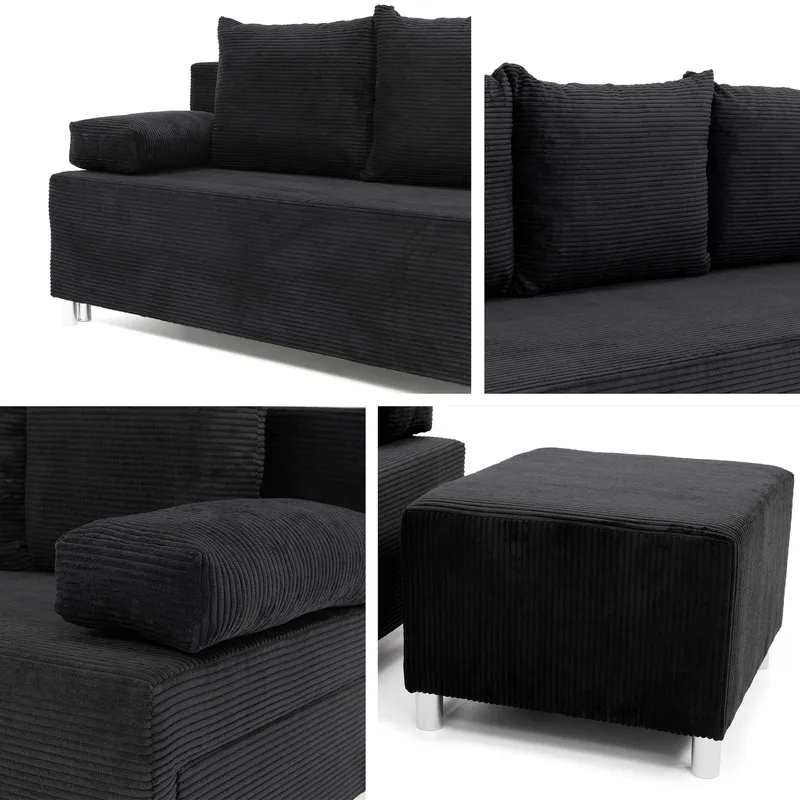 Eifion 3-sits Bäddsoffa med divan Högervänd - ljusbeige - Möbler - Soffa - Bäddsoffa - Framåtbäddad bäddsoffa