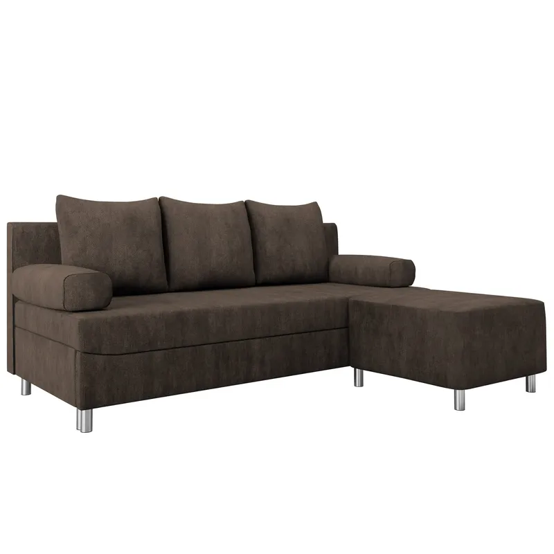 Eifion 3-sits Bäddsoffa med divan Högervänd - mörkbrun - Möbler - Soffa - Bäddsoffa - Framåtbäddad bäddsoffa