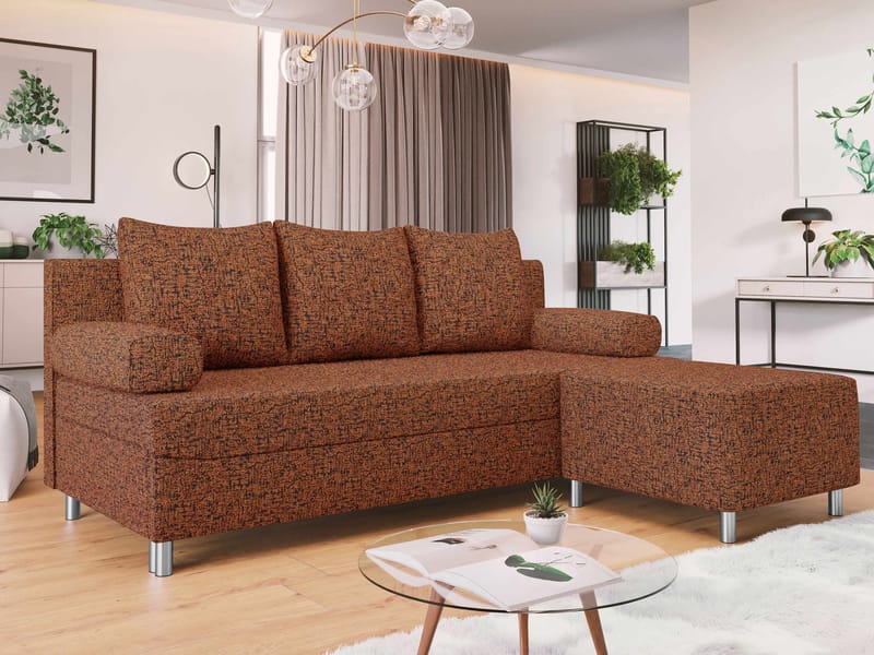 Eifion 3-sits Bäddsoffa med divan Högervänd - rostorange - Möbler - Soffa - Bäddsoffa - Fram åtbäddad bäddsoffa