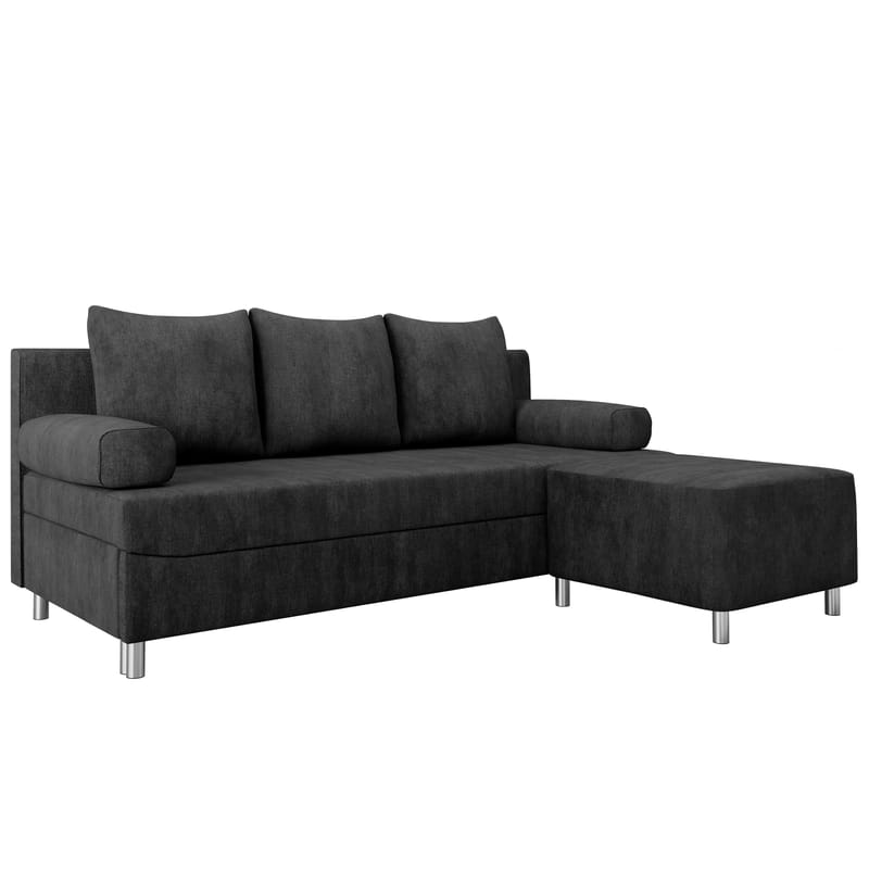 Eifion 3-sits Bäddsoffa med divan Högervänd - svart - Möbler - Soffa - Bäddsoffa - Framåtbäddad bäddsoffa