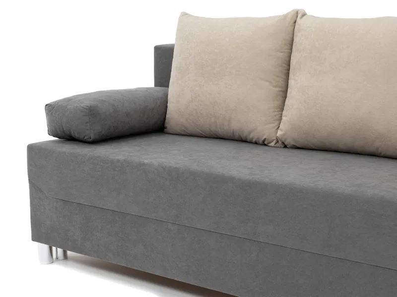 Eifion 3-sits Längsbäddad Bäddsoffa 133x192 cm med Förvaring i Tyg - Grå - Möbler - Soffa - Bäddsoffa - 3 sits bäddsoffa