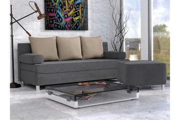 Eifion Bäddsoffa 3-sits - Mörkgrå - Möbler - Soffa - Bäddsoffa - 3 sits bäddsoffa