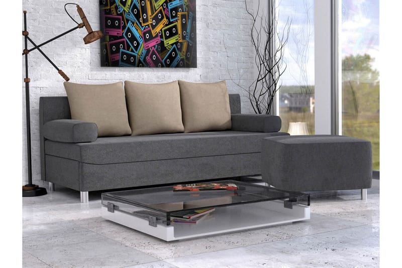 Eifion Bäddsoffa 3-sits - Mörkgrå - Möbler - Soffa - Bäddsoffa - 3 sits bäddsoffa