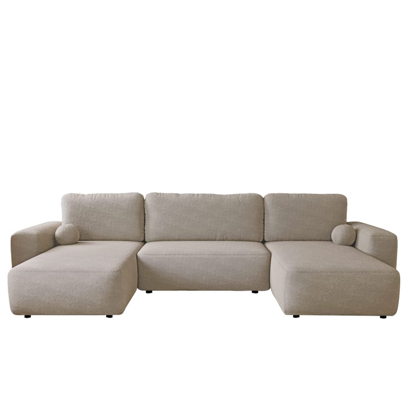 Elvior 5-sits U-formad bäddsoffa med dubbeldivan, beige