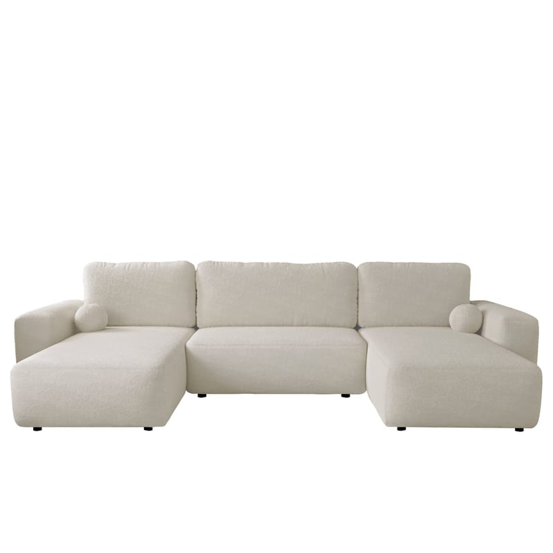 Elvior 5-sits U-formad bäddsoffa med dubbeldivan, vit