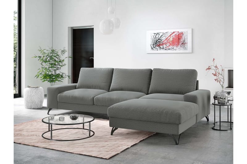 Emet Bäddsoffa med Divan 3-sits - Vit - Möbler - Soffa - Bäddsoffa - Bäddsoffa längsbäddad
