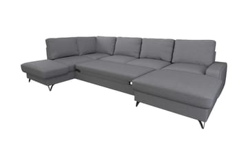 Emet Bäddsoffa med Divan och Schäslong 5-sits - Grå - Möbler - Soffa - Bäddsoffa - Bäddsoffa längsbäddad
