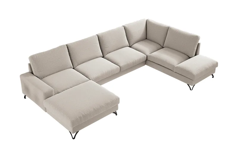 Emet Bäddsoffa med Divan och Schäslong 5-sits, Grå