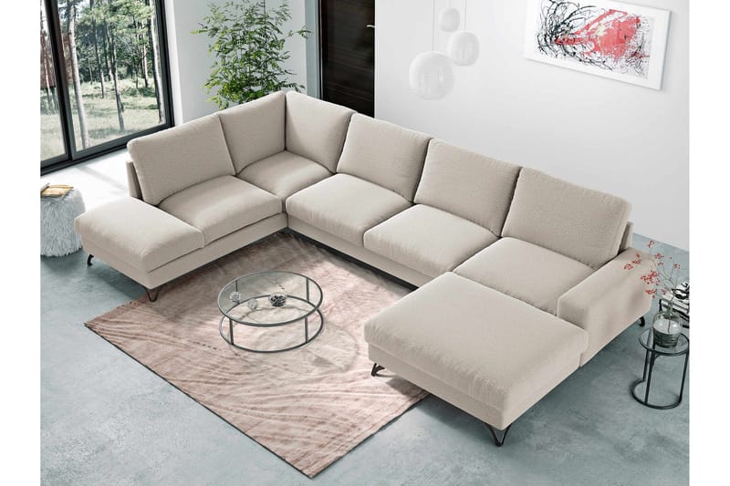 Emet Bäddsoffa med Divan och Schäslong 5-sits - Gul - Möbler - Soffa - Bäddsoffa - Bäddsoffa längsbäddad
