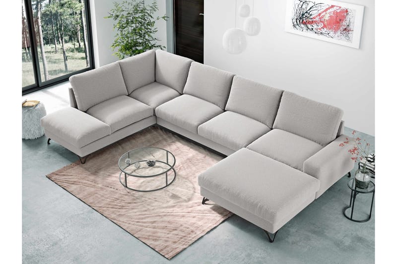Emet Bäddsoffa med Divan och Schäslong 5-sits - Gul - Möbler - Soffa - Bäddsoffa - Bäddsoffa längsbäddad