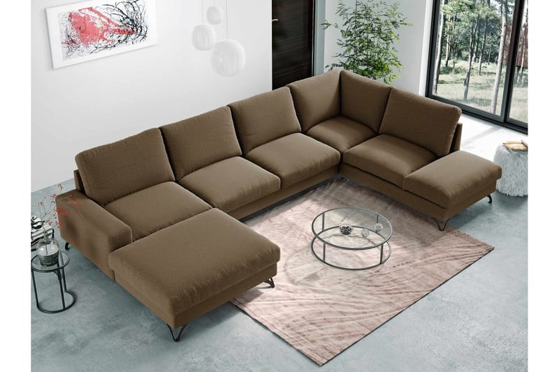 Emet Bäddsoffa med Divan och Schäslong 5-sits - Vit - Möbler - Soffa - Bäddsoffa - Bäddsoffa längsbäddad