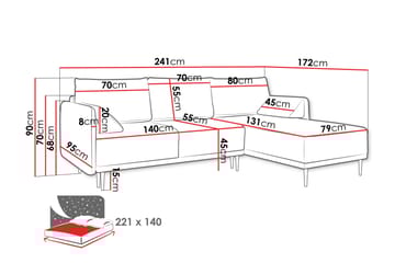 Enaya Bäddsoffa m. Divan 3-sits - Beige - Möbler - Soffa - Bäddsoffa - Bäddsoffa divan