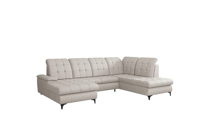 Enzo Bäddsoffa med Divan och Schäslong 4-sits, Beige