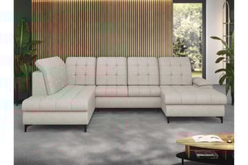Enzo Bäddsoffa med Divan och Schäslong 4-sits - Beige - Möbler - Soffa - Bäddsoffa - Bäddsoffa divan