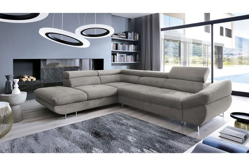 Fabio Divanbäddsoffa 280x235x88 cm - Grå - Möbler - Soffa - Bäddsoffa - Bäddsoffa längsbäddad