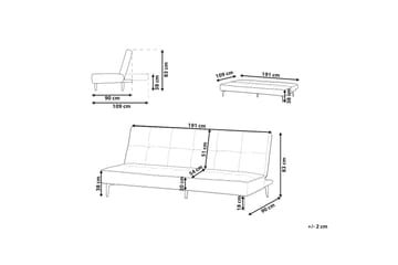 Faizal Bäddsoffa 3-sits - Grå/Svart - Möbler - Soffa - Bäddsoffa - 3 sits bäddsoffa