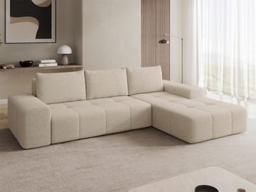 Falor 3-sits Bäddsoffa med divan Högervänd - Beige - Möbler - Soffa - Bäddsoffa - Hörnbäddsoffa