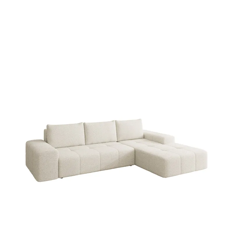 Falor 3-sits Bäddsoffa med divan Högervänd, Benvit