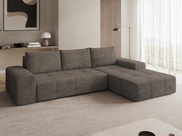 Falor 3-sits Bäddsoffa med divan Högervänd - brun - Möbler - Soffa - Bäddsoffa - Hörnbäddsoffa