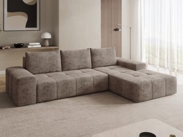Falor 3-sits Bäddsoffa med divan Högervänd - brun - Möbler - Soffa - Bäddsoffa - Hörnbäddsoffa