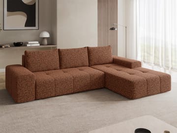 Falor 3-sits Bäddsoffa med divan Högervänd - brun - Möbler - Soffa - Bäddsoffa - Hörnbäddsoffa