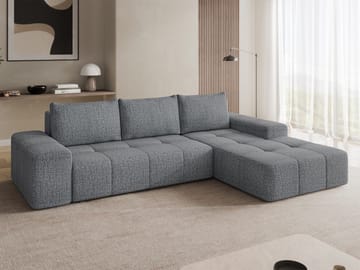 Falor 3-sits Bäddsoffa med divan Högervänd - grå - Möbler - Soffa - Bäddsoffa - Hörnbäddsoffa