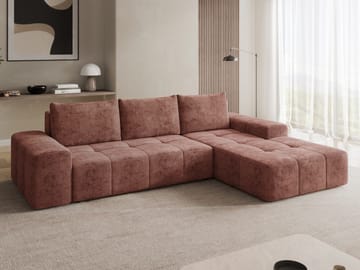 Falor 3-sits Bäddsoffa med divan Högervänd - rosa - Möbler - Soffa - Bäddsoffa - Hörnbäddsoffa