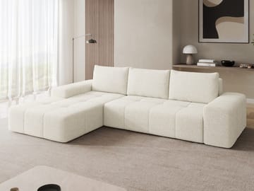 Falor 3-sits Bäddsoffa med divan Vänstervänd - Benvit - Möbler - Soffa - Bäddsoffa - Hörnbäddsoffa