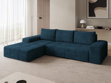 Falor 3-sits Bäddsoffa med divan Vänstervänd - blå - Möbler - Soffa - Bäddsoffa - Hörnbäddsoffa