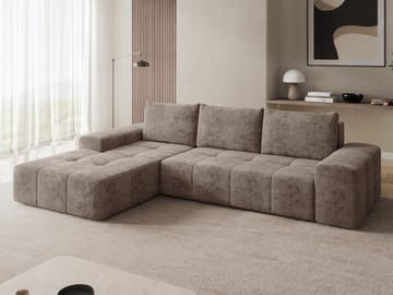 Falor 3-sits Bäddsoffa med divan Vänstervänd - brun - Möbler - Soffa - Bäddsoffa - Hörnbäddsoffa
