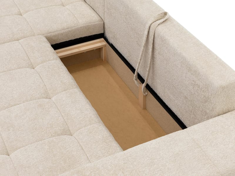 Falor 3-sits Bäddsoffa med divan Vänstervänd - Ljusbeige - Möbler - Soffa - Bäddsoffa - Hörnbäddsoffa