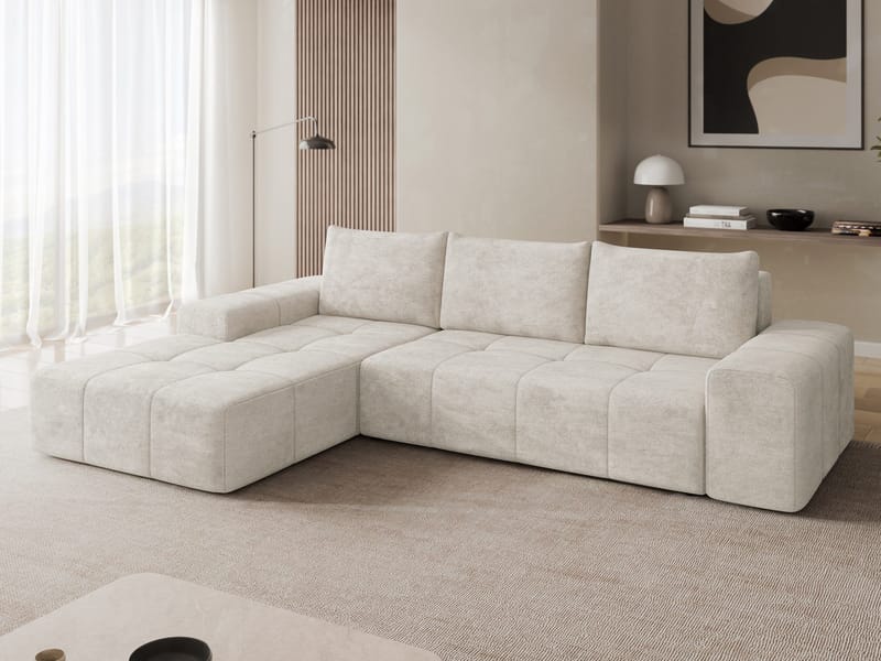Falor 3-sits Bäddsoffa med divan Vänstervänd - Ljusgrå - Möbler - Soffa - Bäddsoffa - Hörnbäddsoffa