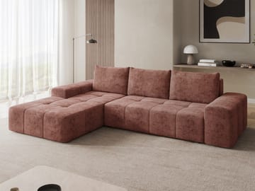 Falor 3-sits Bäddsoffa med divan Vänstervänd - rosa - Möbler - Soffa - Bäddsoffa - Hörnbäddsoffa