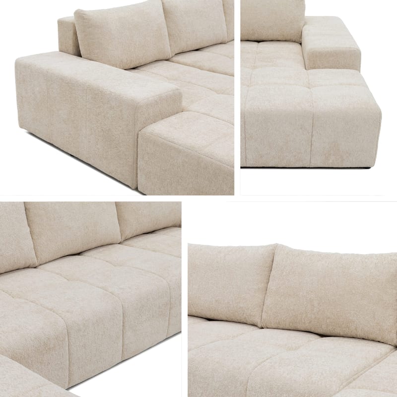 Falor 5-sits U-formad bäddsoffa - Beige - Möbler - Soffa - Bäddsoffa - Hörnbäddsoffa