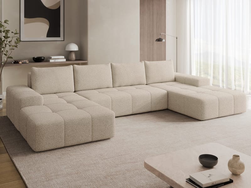 Falor 5-sits U-formad bäddsoffa - Beige - Möbler - Soffa - Bäddsoffa - Hörnbäddsoffa