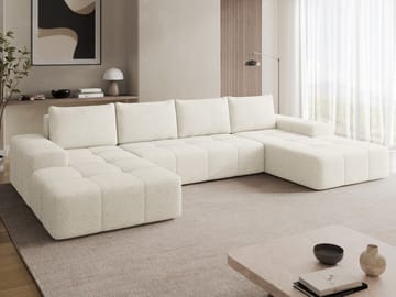 Falor 5-sits U-formad bäddsoffa - Benvit - Möbler - Soffa - Bäddsoffa - Hörnbäddsoffa