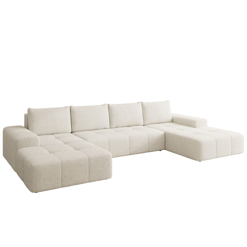 Falor 5-sits U-formad bäddsoffa, Benvit