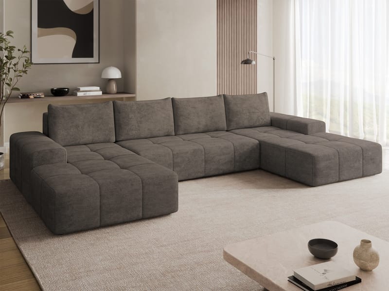 Falor 5-sits U-formad bäddsoffa - Brun - Möbler - Soffa - Bäddsoffa - Hörnbäddsoffa