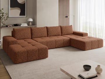 Falor 5-sits U-formad bäddsoffa - brun - Möbler - Soffa - Bäddsoffa - Hörnbäddsoffa