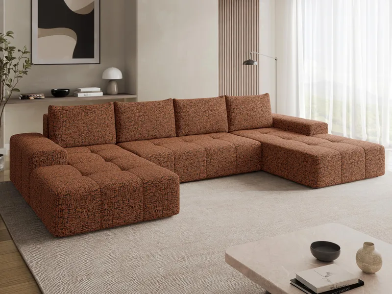 Falor 5-sits U-formad bäddsoffa - brun - Möbler - Soffa - Bäddsoffa - Hörnbäddsoffa