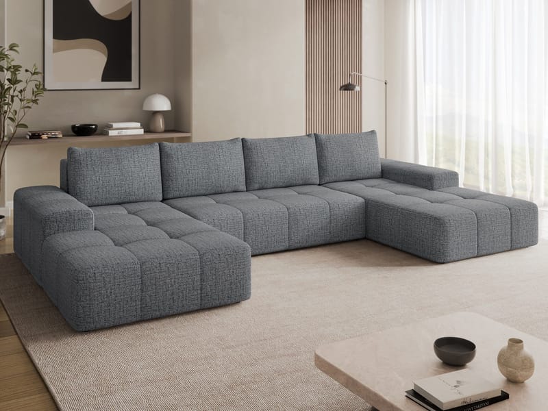 Falor 5-sits U-formad bäddsoffa - grå - Möbler - Soffa - Bäddsoffa - Hörnbäddsoffa
