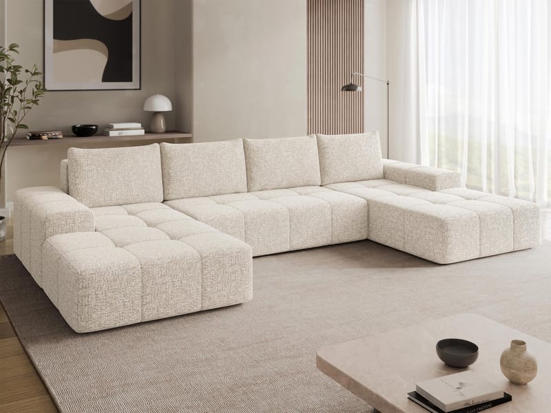 Falor 5-sits U-formad bäddsoffa - Ljusbeige - Möbler - Soffa - Bäddsoffa - Hörnbäddsoffa