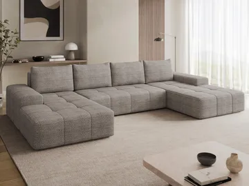 Falor 5-sits U-formad Bäddsoffa med Förvaring - Mörkbeige - Möbler - Soffa - Bäddsoffa - Hörnbäddsoffa