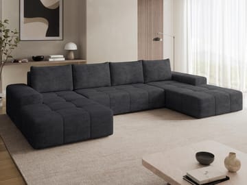 Falor 5-sits U-formad Bäddsoffa med Förvaring - Svart - Möbler - Soffa - Bäddsoffa - Hörnbäddsoffa