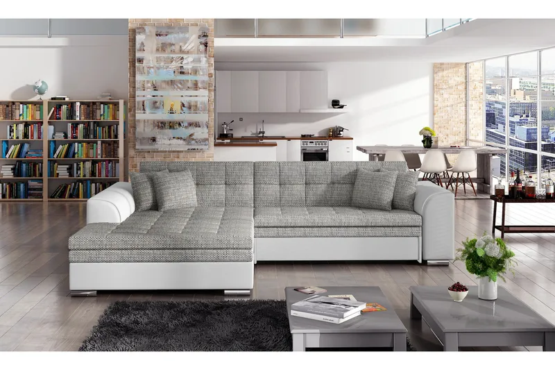 Falseti Bäddsoffa - Grå/Vit - Möbler - Soffa - Bäddsoffa - Hörnbäddsoffa