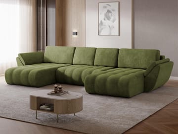 Faro 4-sits U-Bäddsoffa med förvaring - Grön - Möbler - Soffa - Bäddsoffa - Hörnbäddsoffa