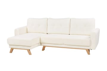 Faustin Hörnbäddsoffa 3-sits - Vit/Ljust trä - Möbler - Soffa - Bäddsoffa - Hörnbäddsoffa