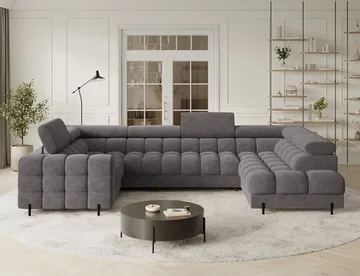 Fectory 6-sits Bubblig Hörnbäddsoffa med Schäslong och förvaring Höger - Aura 04 - Möbler - Soffa - Bäddsoffa - Hörnbäddsoffa