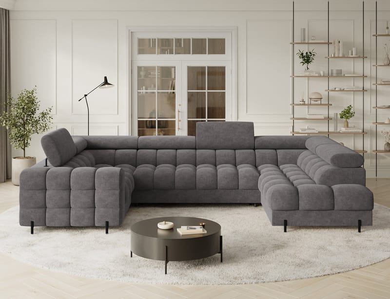 Fectory 6-sits Bubblig Hörnbäddsoffa med Schäslong och förvaring Höger - Aura 04 - Möbler - Soffa - Bäddsoffa - Hörnbäddsoffa