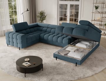 Fectory 6-sits Bubblig Hörnbäddsoffa med Schäslong och förvaring Höger - Jaffray 40 - Möbler - Soffa - Bäddsoffa - Hörnbäddsoffa